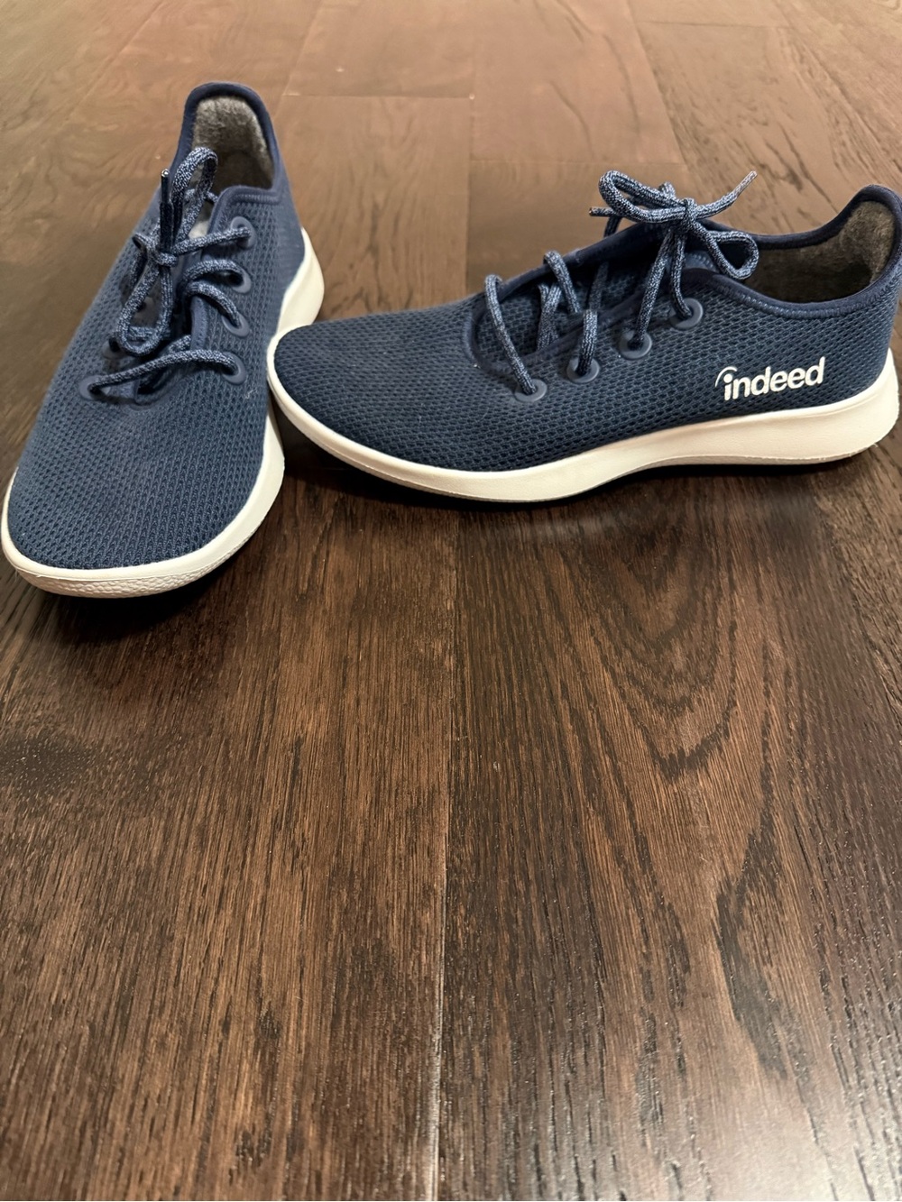 All Birds with Indeed Logo Navy Knit Lace-Up Sneakers